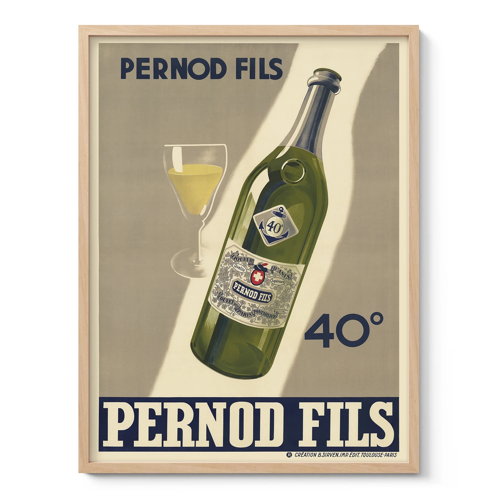 Vintage Alcohol Poster – French Anise Liqueur Wall Art