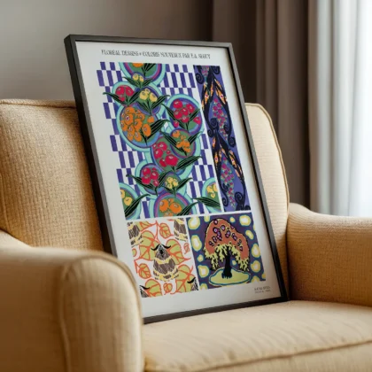 Vintage Art Deco Floral Print by E. A. Seguy