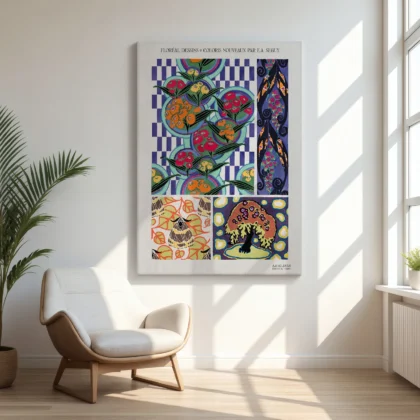 Vintage Art Deco Floral Print by E. A. Seguy