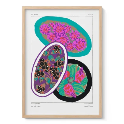 Vintage Art Deco Wall Art – Floral Print by E.A. Seguy