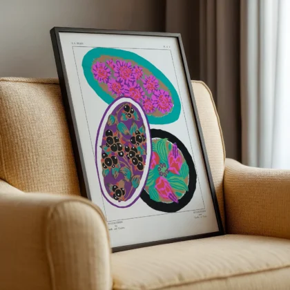 Vintage Art Deco Wall Art – Floral Print by E.A. Seguy