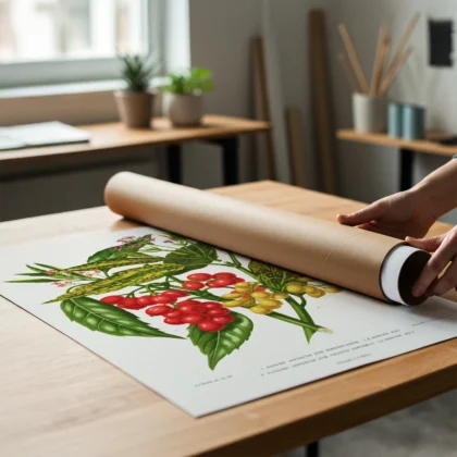 Vintage Red Berry Botanical Print by A. J. Wendel