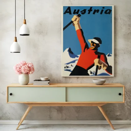Vintage Austria Ski Travel Poster by Joseph Binder