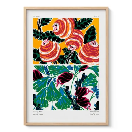 Vintage Botanical Pattern Print by E. A. Seguy