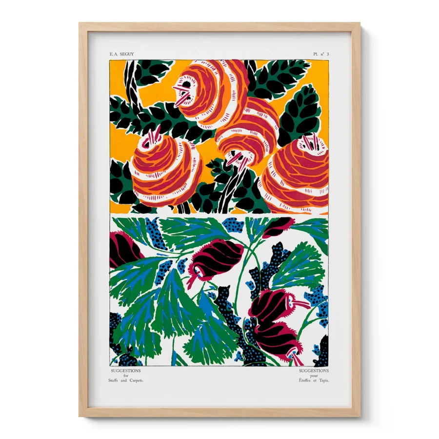 Vintage Botanical Pattern Print by E. A. Seguy