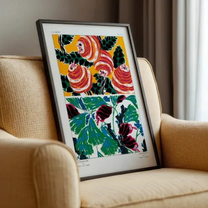 Vintage Botanical Pattern Print by E. A. Seguy