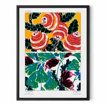Vintage Botanical Pattern Print by E. A. Seguy
