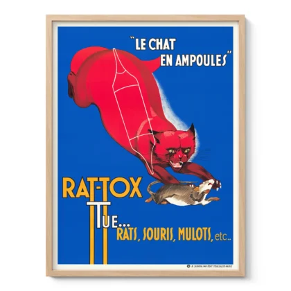 Vintage Cat Poster – French Advertising Wall Art