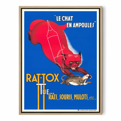 Vintage Cat Poster – French Advertising Wall Art