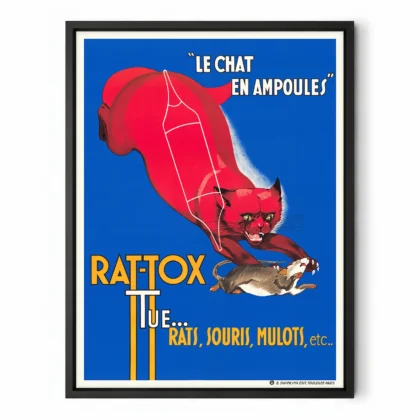 Vintage Cat Poster – French Advertising Wall Art