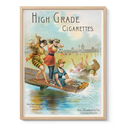 Vintage Cigarette Poster – Victorian Tobacco Advertising Print
