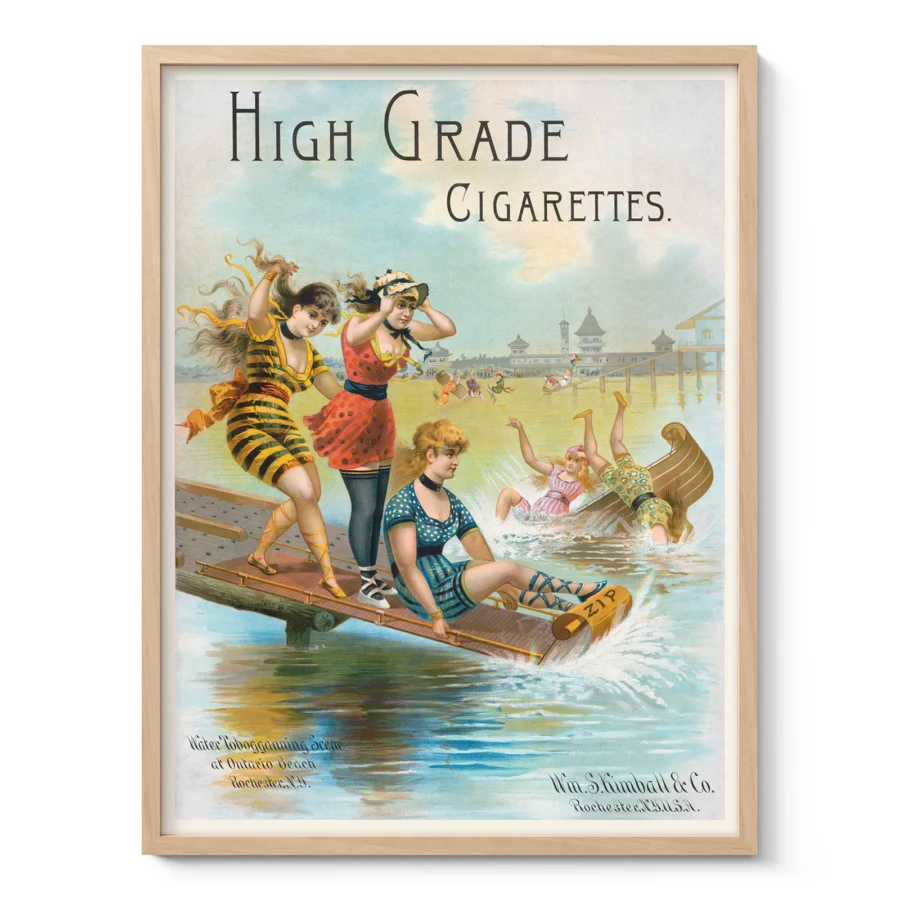 Vintage Cigarette Poster – Victorian Tobacco Advertising Print