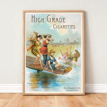 Vintage Cigarette Poster – Victorian Tobacco Advertising Print