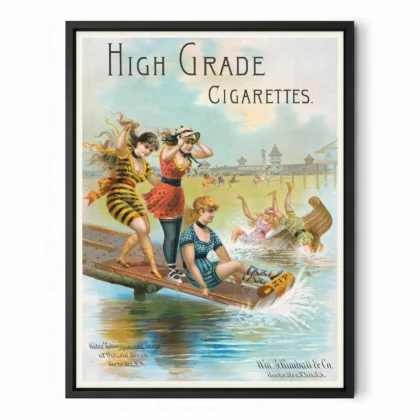 Vintage Cigarette Poster – Victorian Tobacco Advertising Print