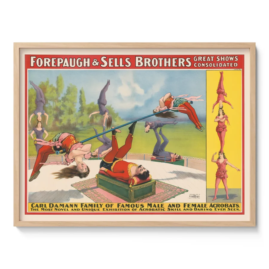 Vintage Circus Poster – Acrobat Wall Art