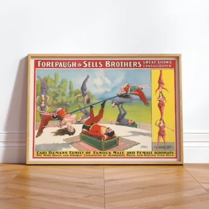 Vintage Circus Poster – Acrobat Wall Art