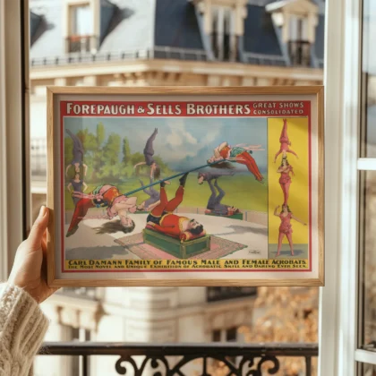 Vintage Circus Poster – Acrobat Wall Art