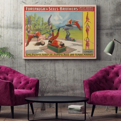 Vintage Circus Poster – Acrobat Wall Art