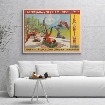 Vintage Circus Poster – Acrobat Wall Art