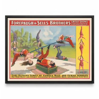 Vintage Circus Poster – Acrobat Wall Art