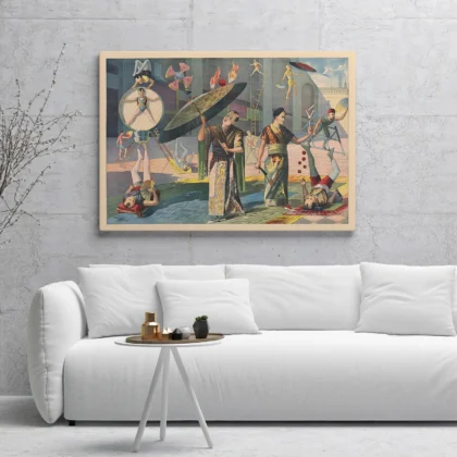 Vintage Circus Poster – Asian Acrobats Wall Art