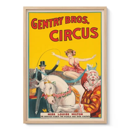 Vintage Circus Poster – Gentry Bros Advertising Wall Art