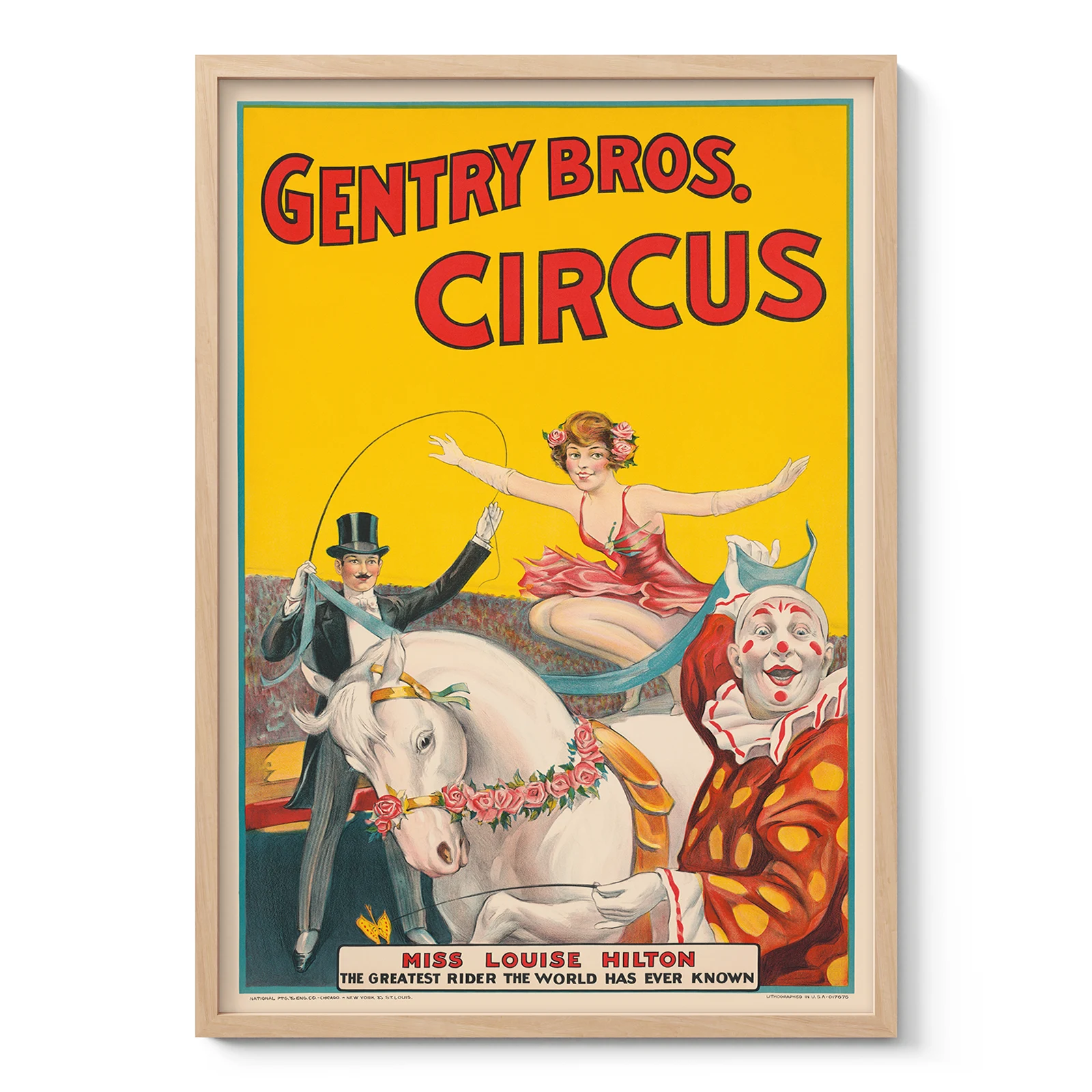 Vintage Circus Poster – Gentry Bros Advertising Wall Art