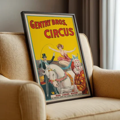 Vintage Circus Poster – Gentry Bros Advertising Wall Art