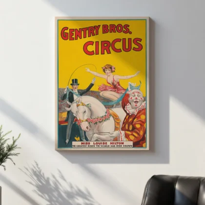 Vintage Circus Poster – Gentry Bros Advertising Wall Art