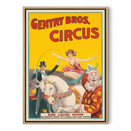 Vintage Circus Poster – Gentry Bros Advertising Wall Art