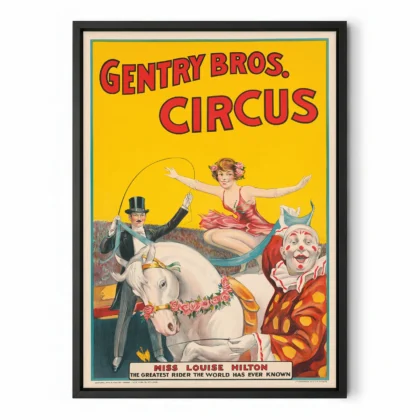 Vintage Circus Poster – Gentry Bros Advertising Wall Art
