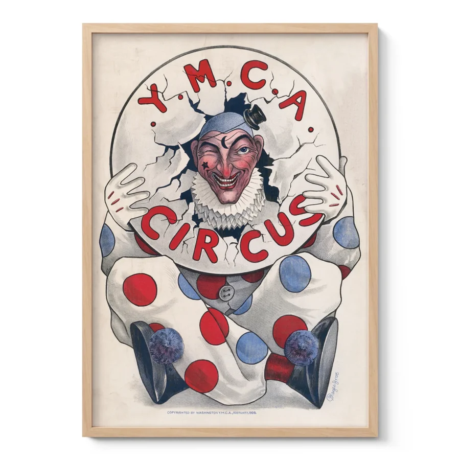 Vintage Clown Poster – Antique Circus Wall Art