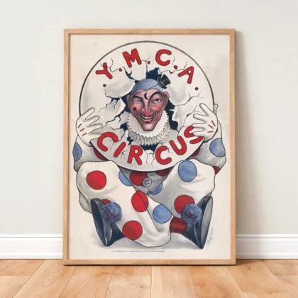 Vintage Clown Poster – Antique Circus Wall Art