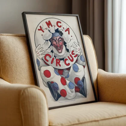 Vintage Clown Poster – Antique Circus Wall Art