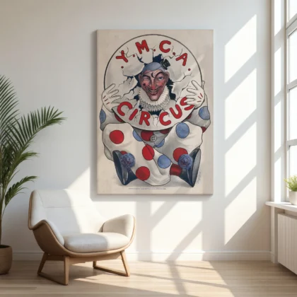 Vintage Clown Poster – Antique Circus Wall Art