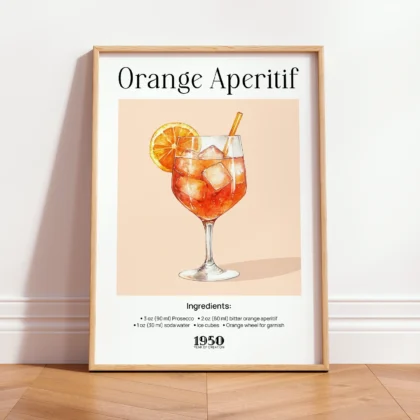 Vintage Cocktail Wall Art – Drink Recipe Poster