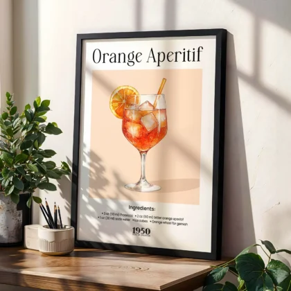 Vintage Cocktail Wall Art – Drink Recipe Poster