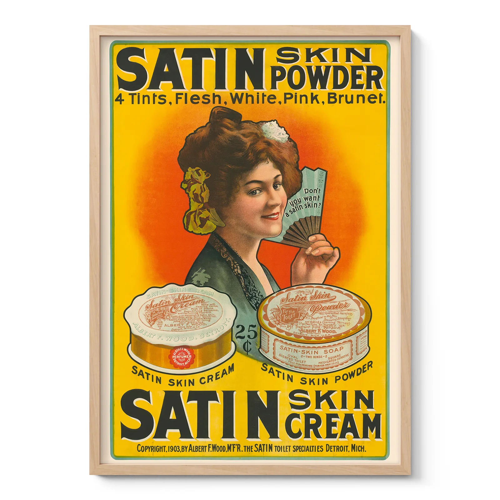 Vintage Cosmetics Poster – Powder Cream Advertising Print