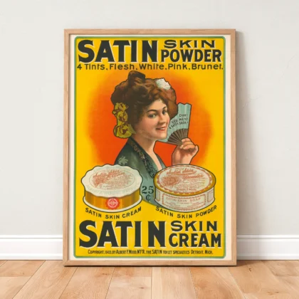 Vintage Cosmetics Poster – Powder Cream Advertising Print