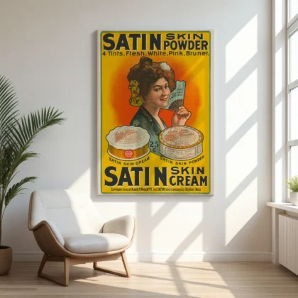 Vintage Cosmetics Poster – Powder Cream Advertising Print