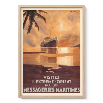 Vintage Far East Travel Poster by Jean des Gachons