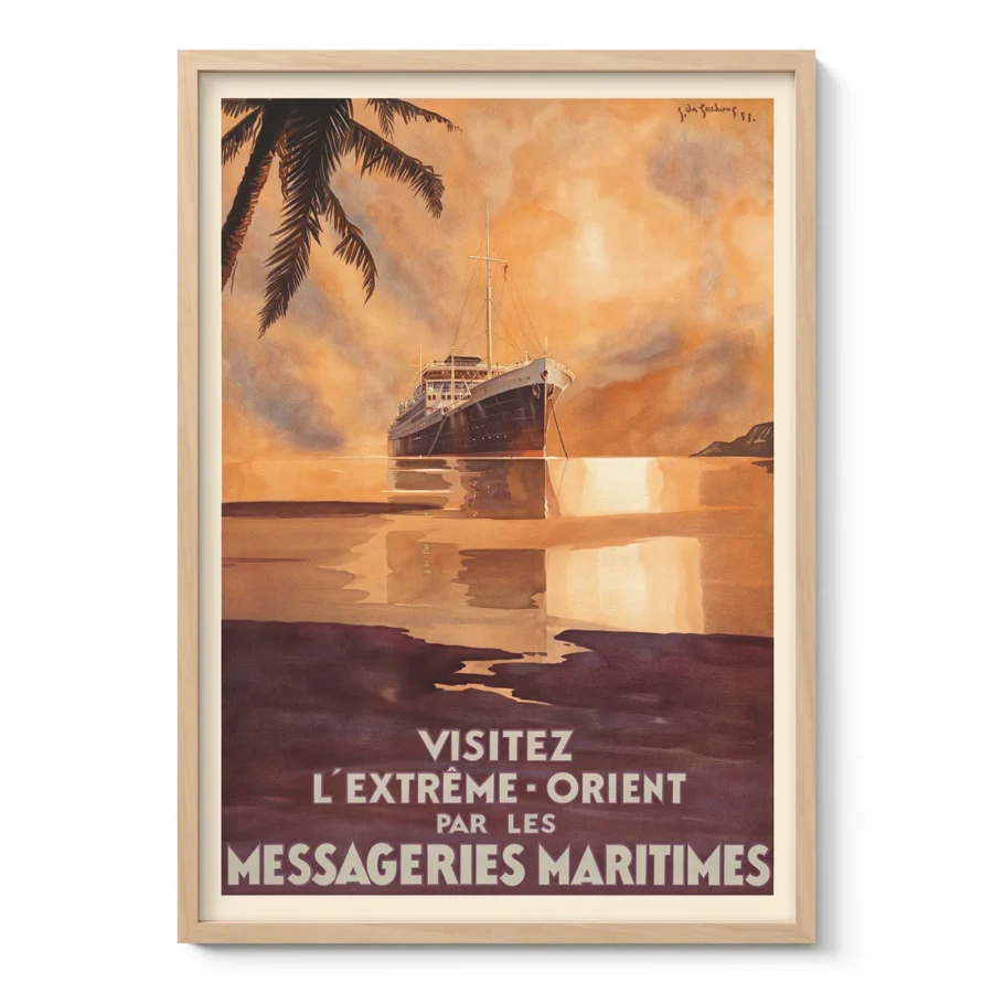 Vintage Far East Travel Poster by Jean des Gachons