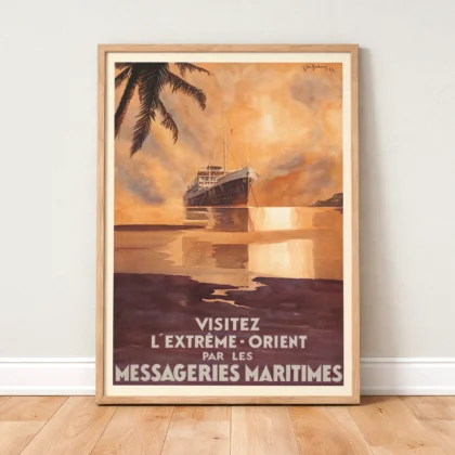 Vintage Far East Travel Poster by Jean des Gachons