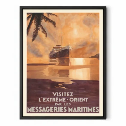 Vintage Far East Travel Poster by Jean des Gachons