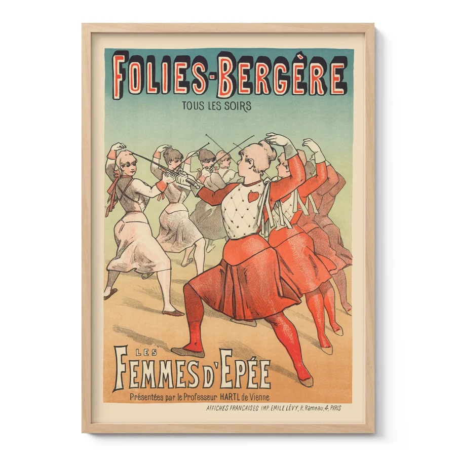 Vintage Folies Bergère Poster – Les Femmes d’Épée