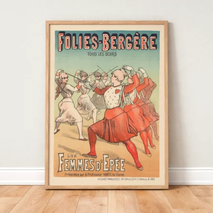Vintage Folies Bergère Poster – Les Femmes d’Épée