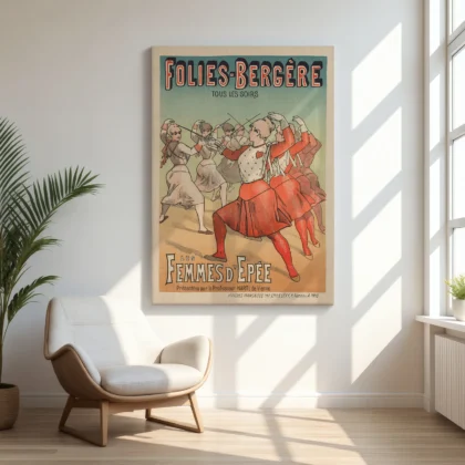 Vintage Folies Bergère Poster – Les Femmes d’Épée