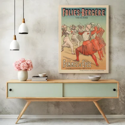 Vintage Folies Bergère Poster – Les Femmes d’Épée