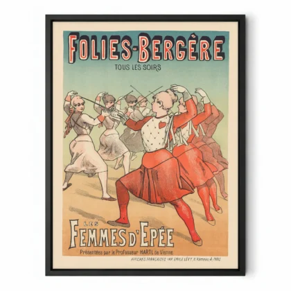 Vintage Folies Bergère Poster – Les Femmes d’Épée
