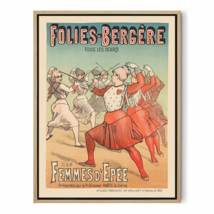Vintage Folies Bergère Poster – Les Femmes d’Épée